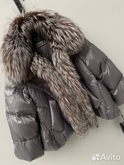 Куртка Пуховик оверсайз с роскошным мехом
