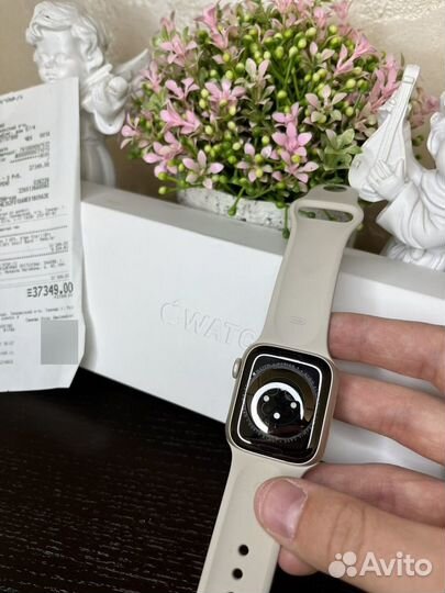 Часы apple watch 7 41 mm золотые