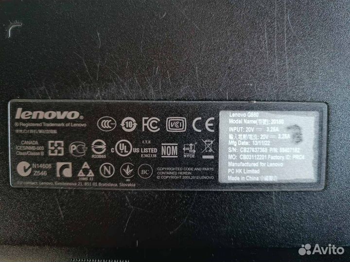 Ноутбук Lenovo G580
