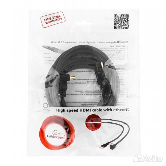 Кабель hdmi 3 метра угловой