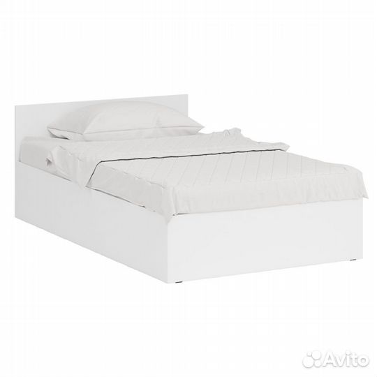 Кровать белая односпальная 1200 с угловым шкафом Стандарт, цвет белый, спальное место 1200х2000 мм