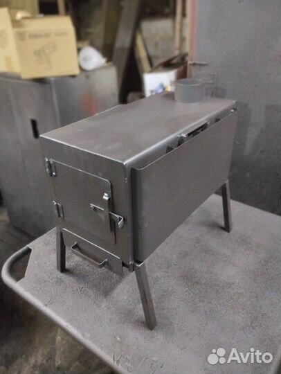 Печка в палатку с тепловыми колодцами