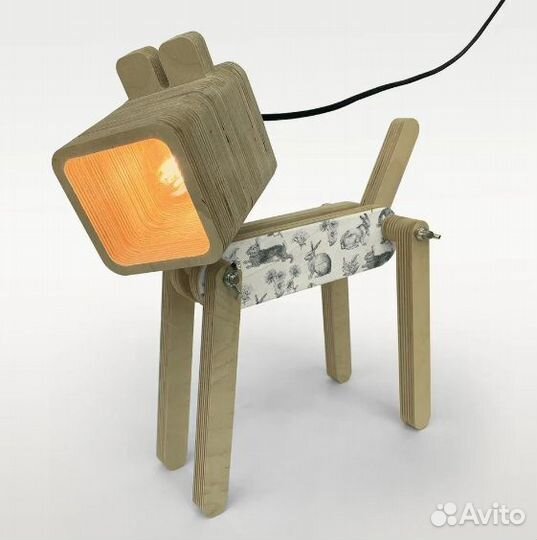 Светильник из дерева в форме собака оптом