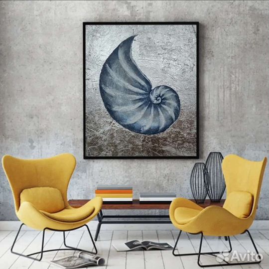 Интерьерная картина Аммонит. 40х40