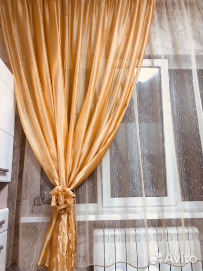 Комплект шторы и тюль для кухни