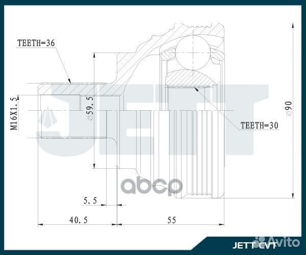 ШРУС внешний jett V43-3037 V43-3037 jett