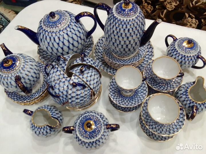 Сервиз кобальтовая сетка лфз кофейный