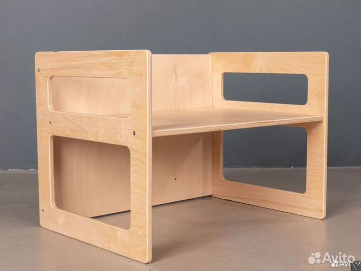 Детские растущие стол и стул / шлифованные