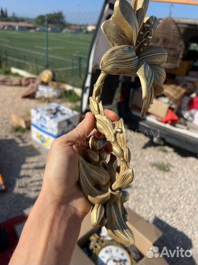 Крючок настенный винтаж бронза Франция