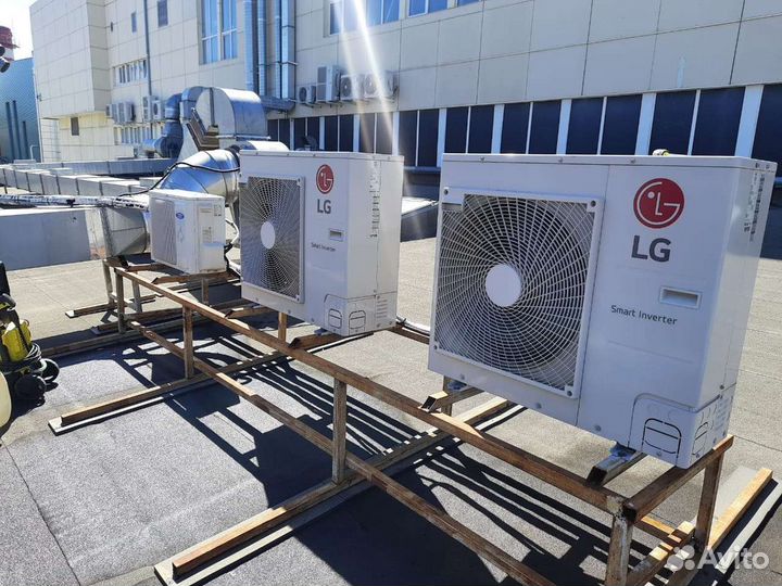 Монтаж кондиционера, на холод и тепло, бризер