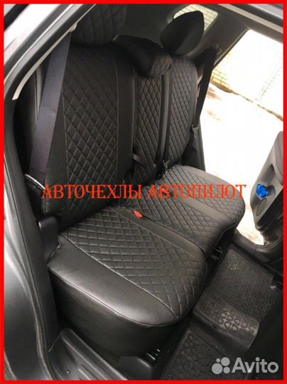 Чехлы Автопилот Nissan Tiida из экокожи чёрные