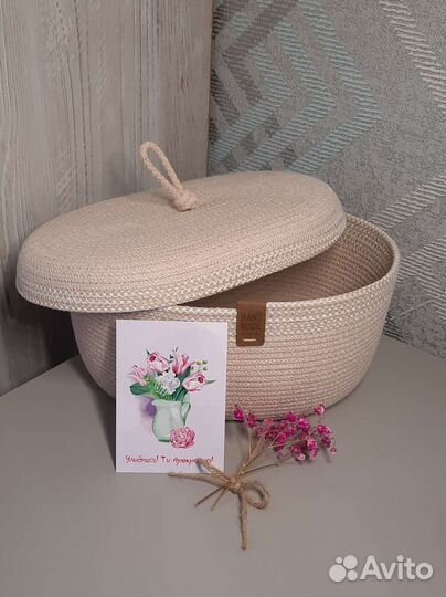 Корзины из джута, хлопкового шнура