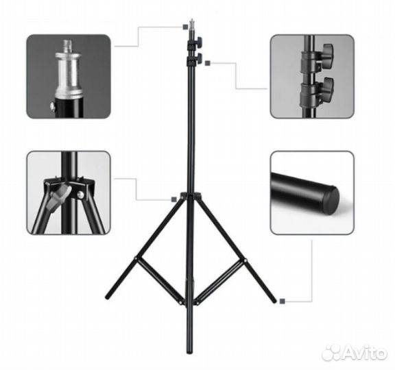 Цветная кольцевая лампа 36 см MJ 36 RGB со штативо