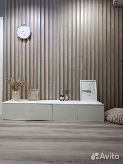 Подвесная тумба под тв белая