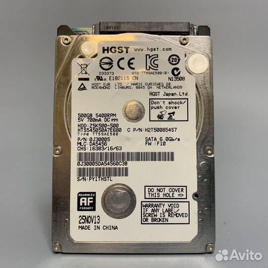 Жесткий диск hgst 500 гб HTS545050A7E680 (STL)