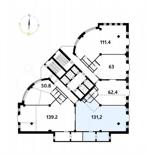 Офис в Бизнес-центре класса А, 131.2 кв.м с ндс