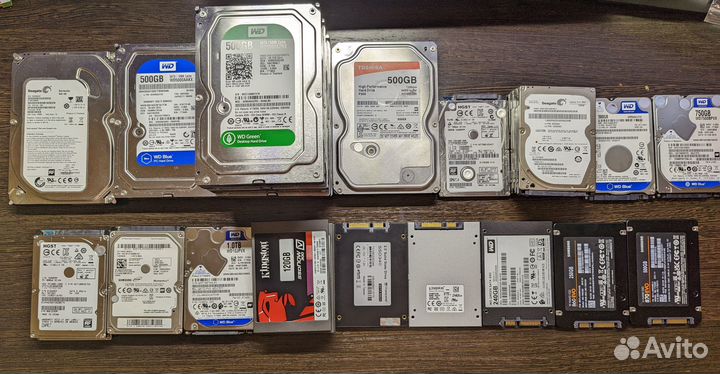 Жесткие диски 3,5 2,5 HDD SSD 120Gb - 1Tb
