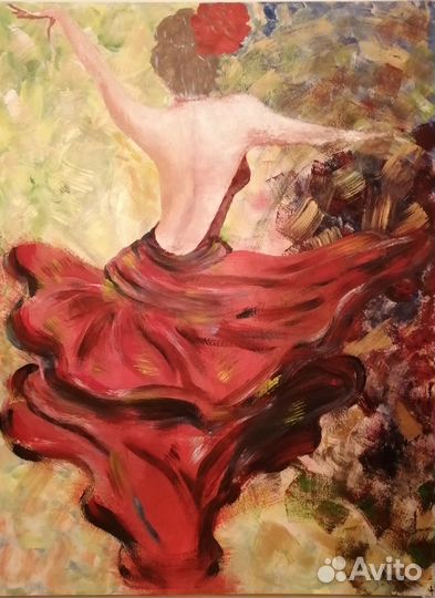 Картина, балерина, масло, 80х100