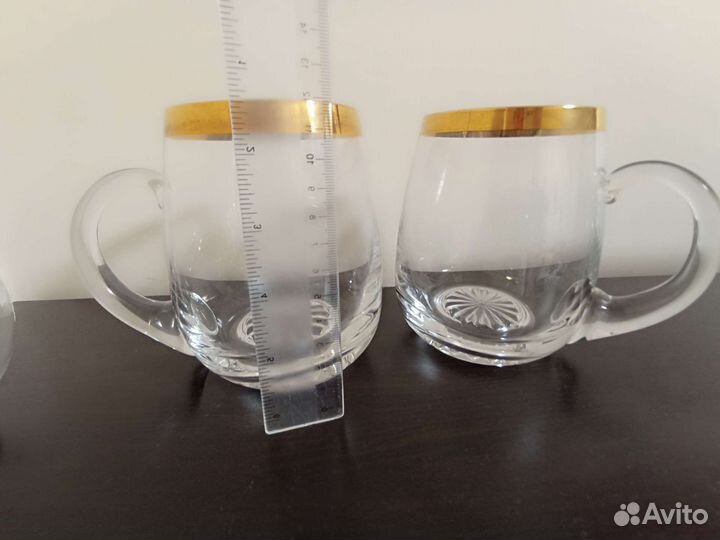 Пивные бокалы 2 шт., богемское стекло