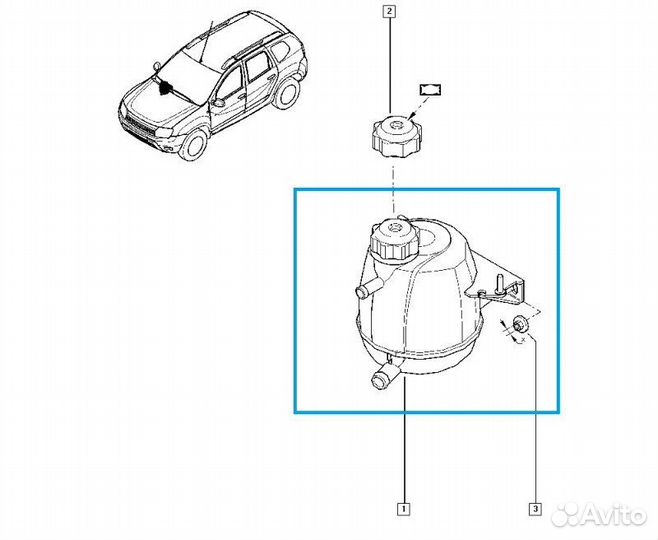 Бачок расширительный Renault Duster полный привод