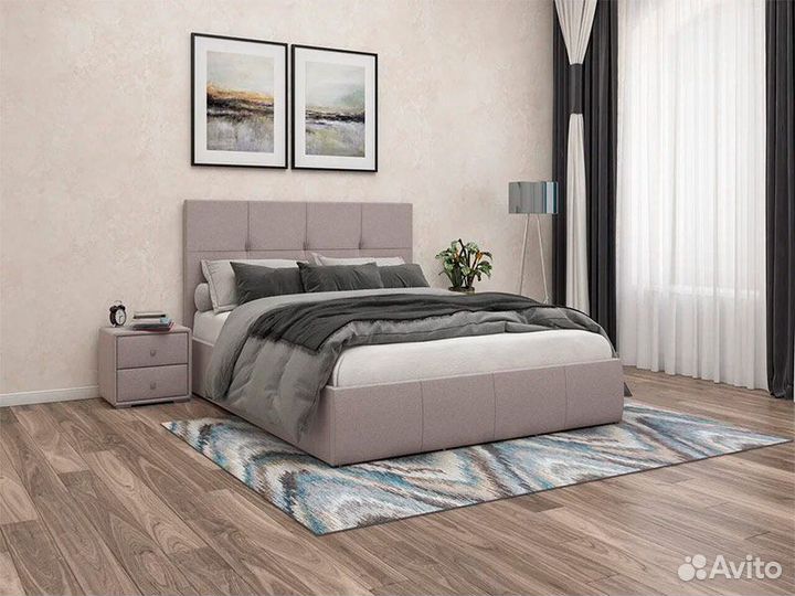 Кровать Твист 140х200 (Микровелюр бежевый)