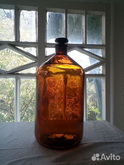 Бутыль стеклянная с притёртой пробкой 5л