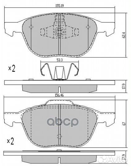 Колодка торм. передняя Ford Focus II,III, C-Max
