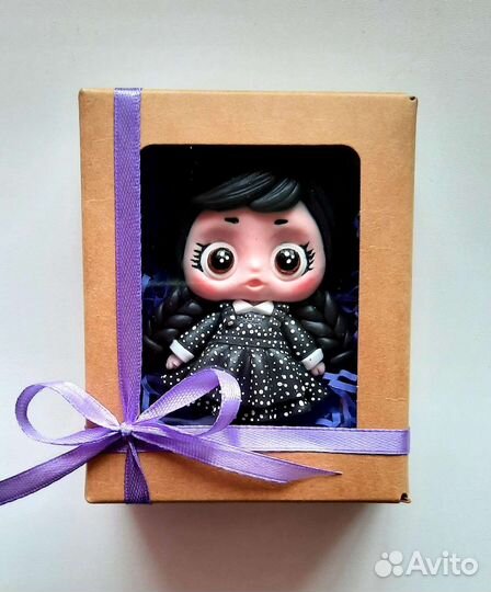 Мыло ручной работы.Куколка в образе Уэнсдей)