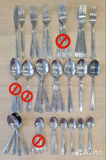 Столовые ножи, ложки, вилки