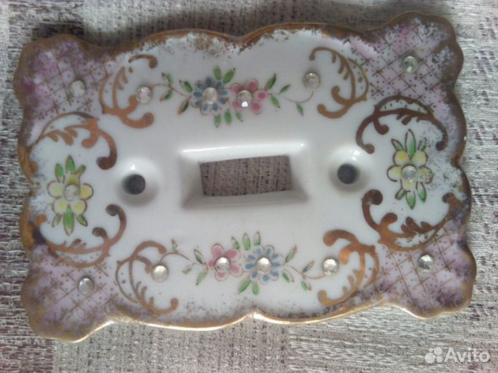 Винтажные фарфоровые рамки под выключатель,Япония
