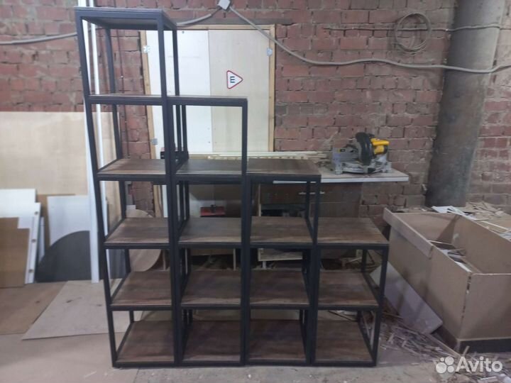 Полки стеллажи в стиле лофт