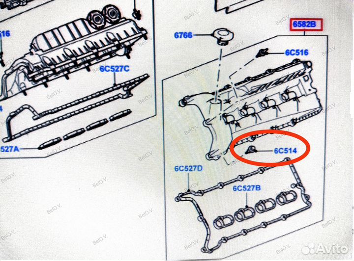 Болт клапанной крышки Land Rover LR011350