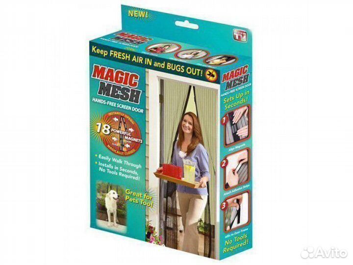 Москитная сетка на 18 магнитах Magic Mesh