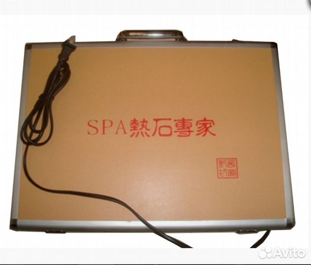 Базальтовые камни с нагревателем чемодан