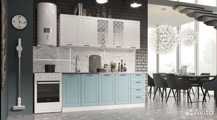 Кухня Агава Белая Аква 2м
