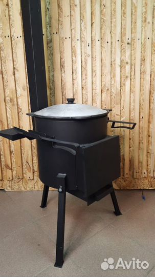 Казан 8л +Печь с накладной дверцей и зольником +Ко