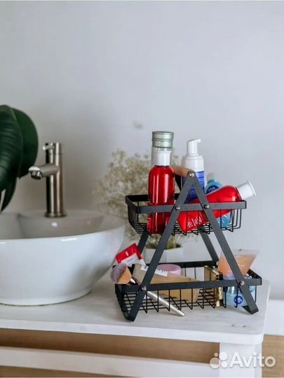 Корзинка для хранения двухъярусная.Органайзер для