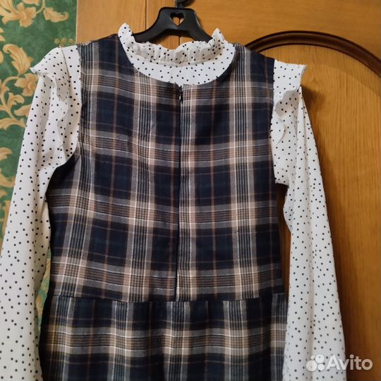 Сарафан в клетку шерстяной