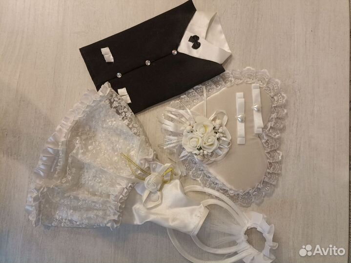 Одежда для бутылок на свадьбу, подушка для колец