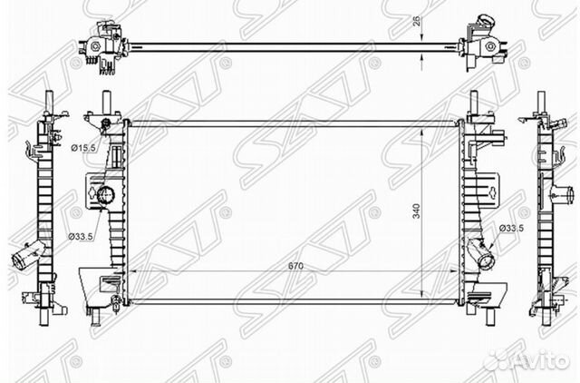 Радиатор ford focus III 1.6 /1.8 /2.0 11- (пластин