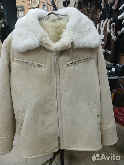 Куртка Пилот дубленная белого цвета цвета Люкс