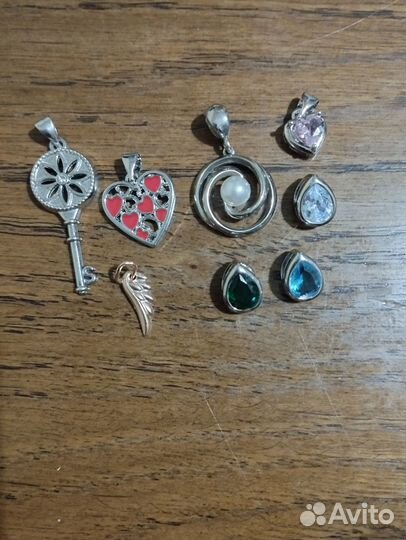 Серебряная подвески новые капли и другие