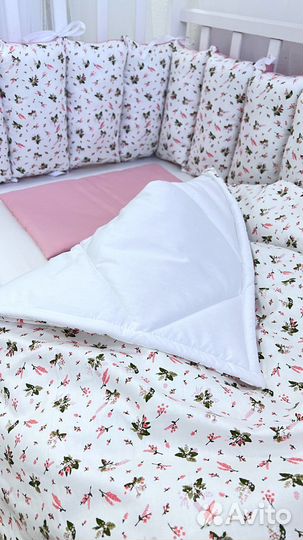 Бортики в кроватку + одеяло