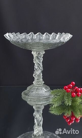 Ваза на ножке/молочник,стекло, Россия, до 1917года