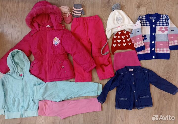 Пакет одежды девочке для прогулок 98 104,сапоги
