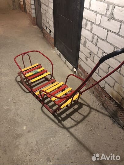 Детские санки двухместные