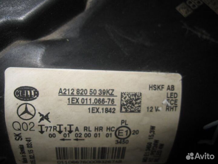 Фара передняя правая Mercedes-Benz E-Class W212