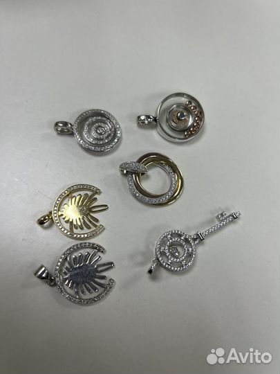 Подвески кольца серебряные