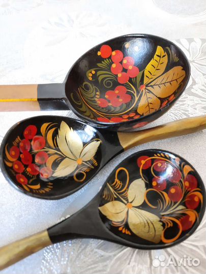 Деревянные ложки хохлома СССР
