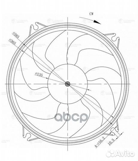 Э/вентилятор охл. для а/м Peugeot 307 (00) /308